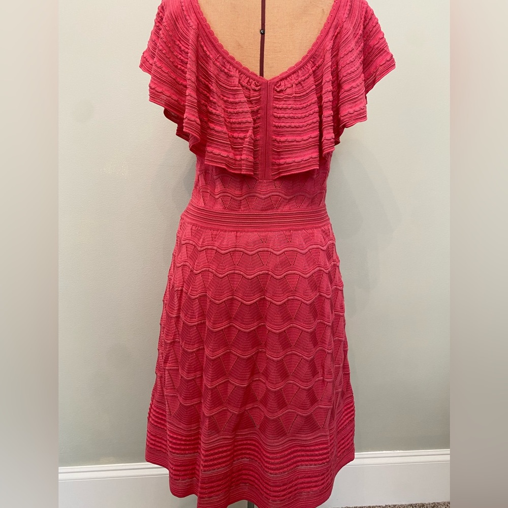 Missoni Ruffle Knitted Dress in Pink Cotton